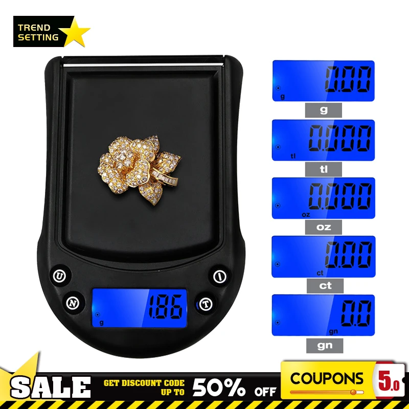 

Precise 200g X 0.01g Mini Jewelry Digital Scale Gold Balance Weight Gram LCD Pocket Weighting Electronic Kitchen Scales