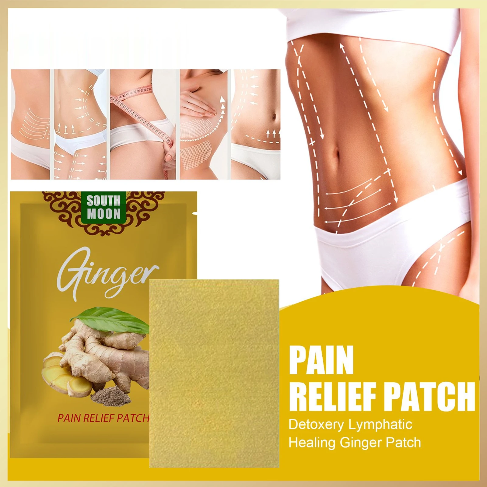 

Ginger Body Sculpting Health Paste Detox Improve Sleep Blood Circulation Firming Big Belly Thighs Slimming Shaping Patch 10pcs