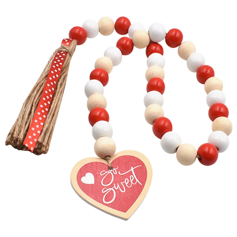 

Decor Beads Wreath Home Decoration Wooden Garland Hanging Valentines Day Decorations