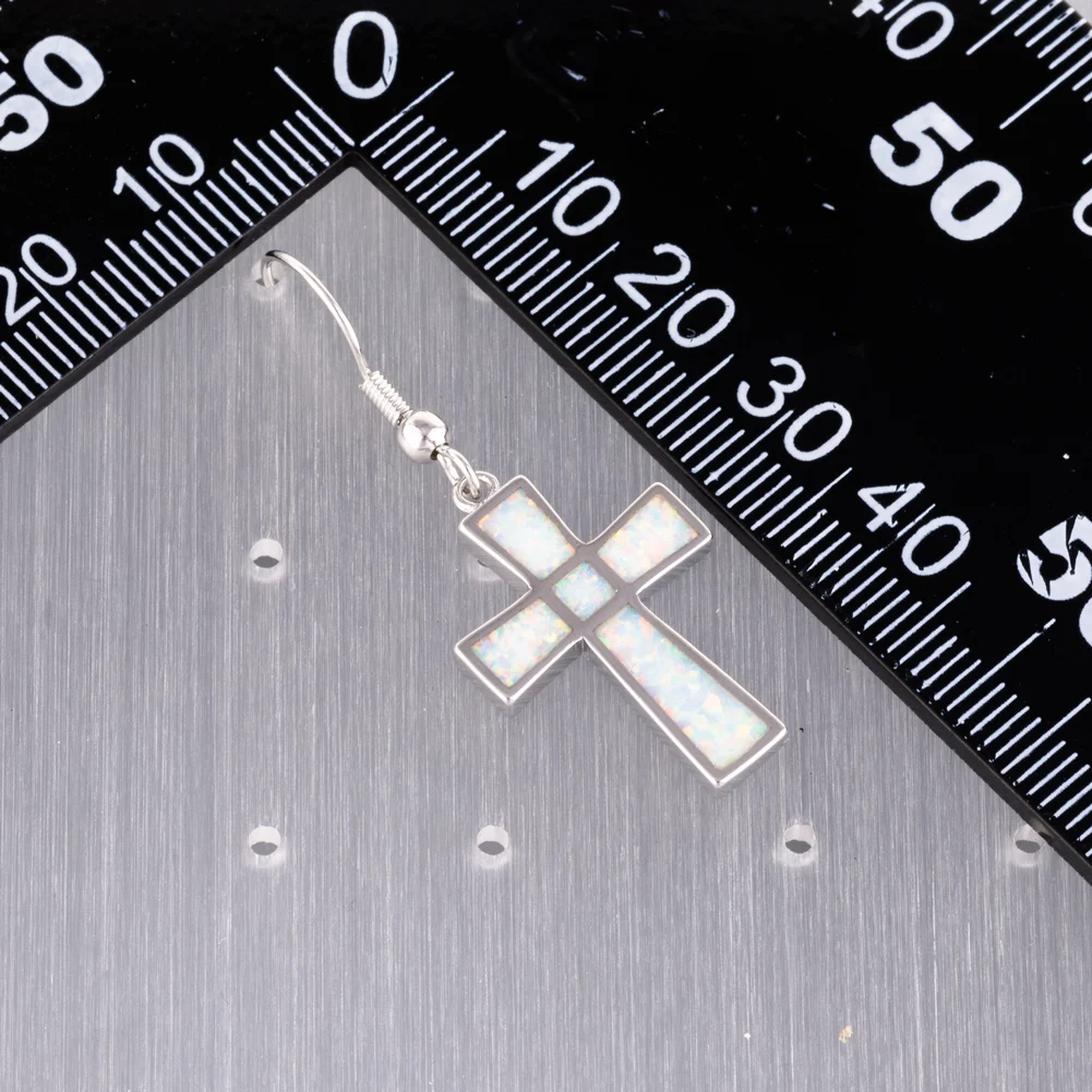 KONGMOON латинский крест белый огненный опал ювелирные изделия для женщин висячие