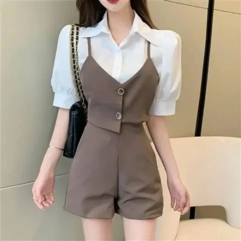 Новые женские короткие комплекты из 2 предметов с верхним и нижним рукавом