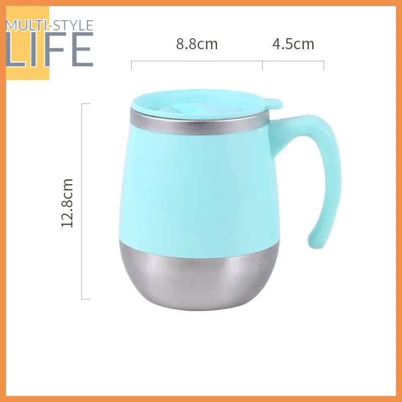 

With Cover Coffee Cup Anti-scald Mug Double-layer Heat Insulation For Coffee Milk Tea Thermos Mug With Handle Drinkware Mugs