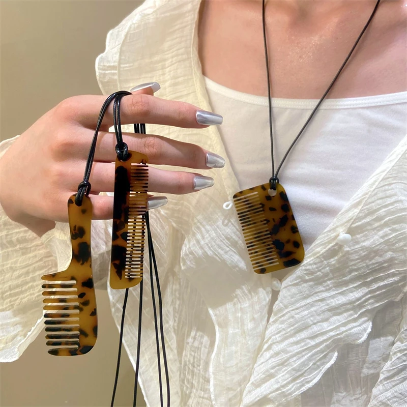 Модная расческа кулон свитер цепочка ожерелье для женщин модные украшения