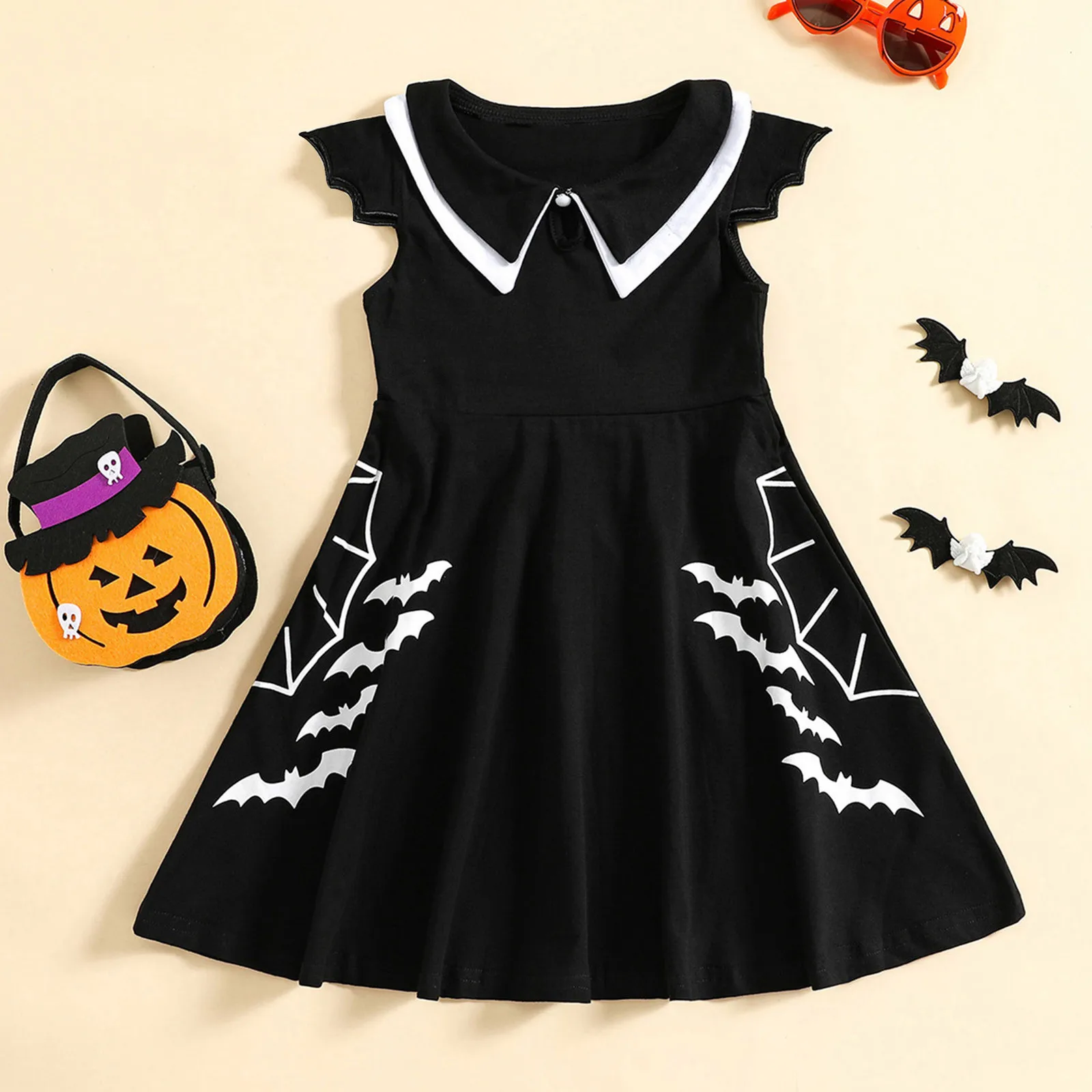 

Детское платье для девочек на Хэллоуин, платья для косплея с мультяшным принтом на Хэллоуин, женское готическое платье в стиле панк, вечерне...