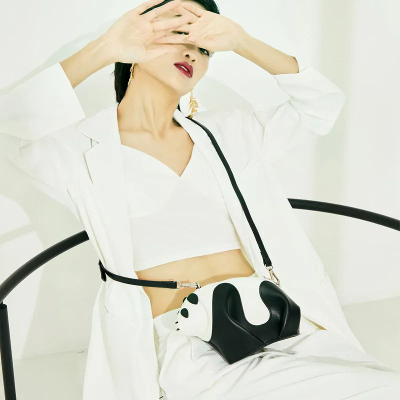 2024 Femme новая женская сумка из натуральной кожи с пандой на одно плечо через