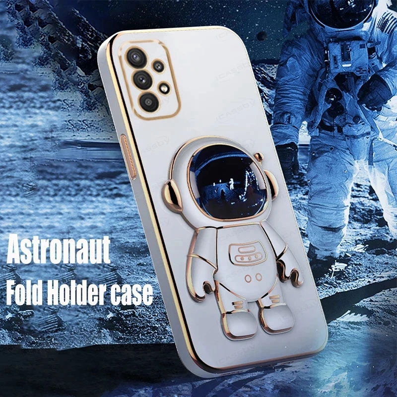 

Astronaut Stand Plating Case For Samsung Galaxy A23 A51 A53 A33 A73 A03S A21S A11 A31 A12 A71 M62 M32 M53 M33 M51 M23 5G Cover