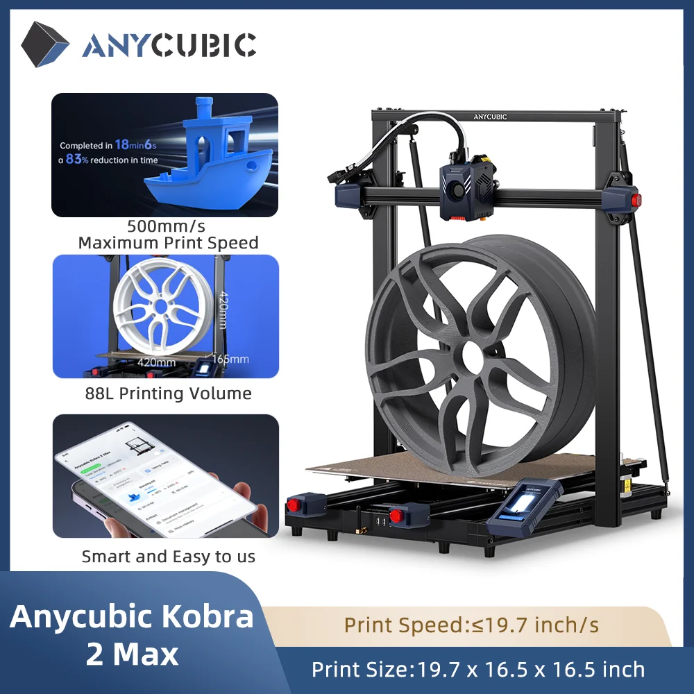 $399 Anycubic Kobra 2 Plus ($519 Kobra 2 MAX, $179 Kobra 2 Neo