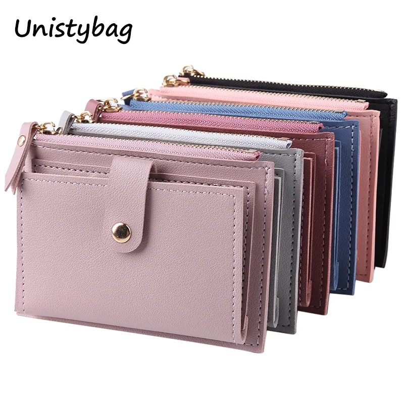 Unistybag-billeteras de diseñador de lujo para mujer, carteras de moda, sólidas, lindas, pequeñas, de PU, monedero de mano