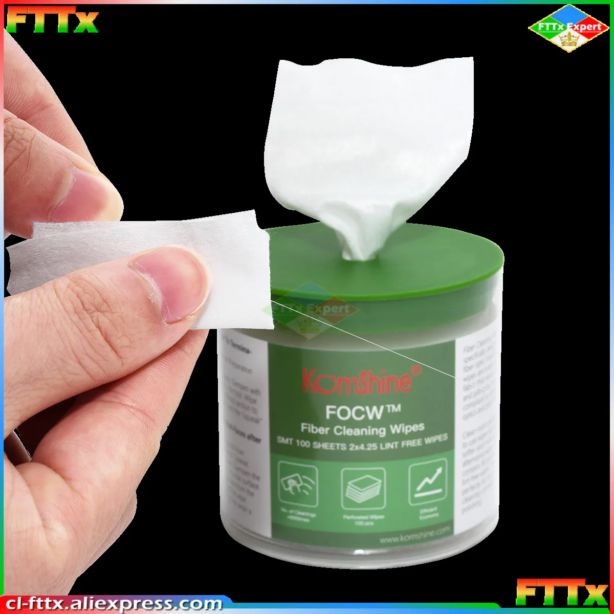 New Komshine FOCW Optical Fiber Cleaning Wipes Clean Time over 600 Times Cheap Cleaner
