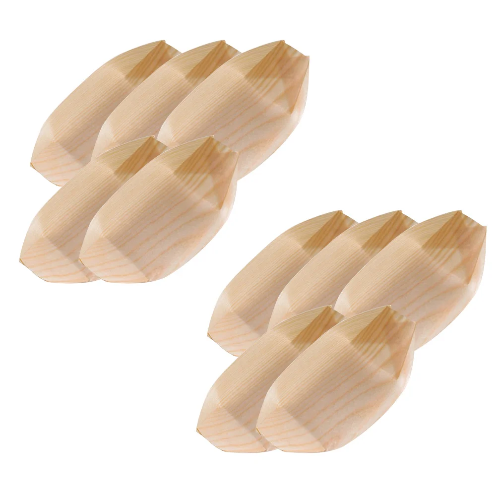 

Dish Plate Sushi Serving Boat Platter Wood Disposable Dispoable Multipurpose Sashimi Containerdessert Soy Sauce Holdertealight