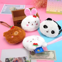 1 pcs cute animal cartoon cherry bear female coin purse ladies cute mini bag makeup coin purse gifts wallet line bag portable