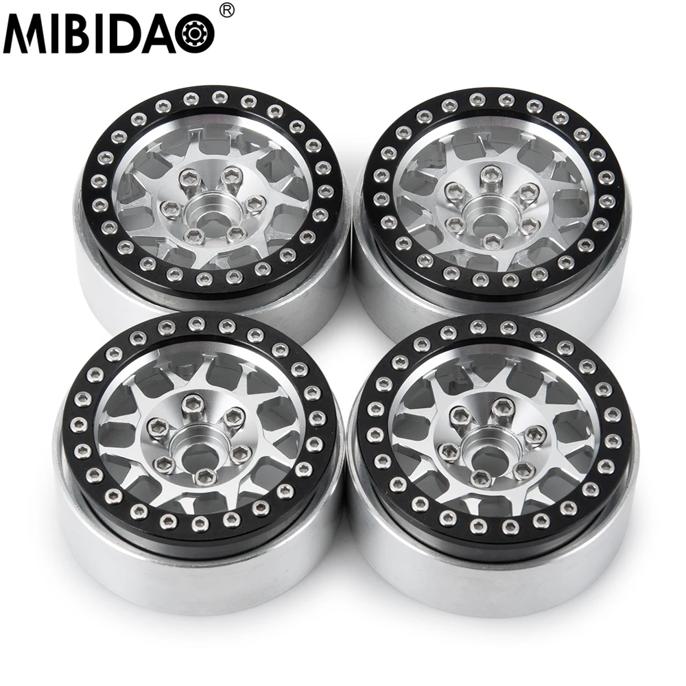 

MIBIDAO 4Pcs 2.2" Metal Beadlock Wheel Rim for 1/10 RC Crawler Car TRX4 TRX6 Axial SCX10 90046 RR10 Wraith 90053 D90 CC01
