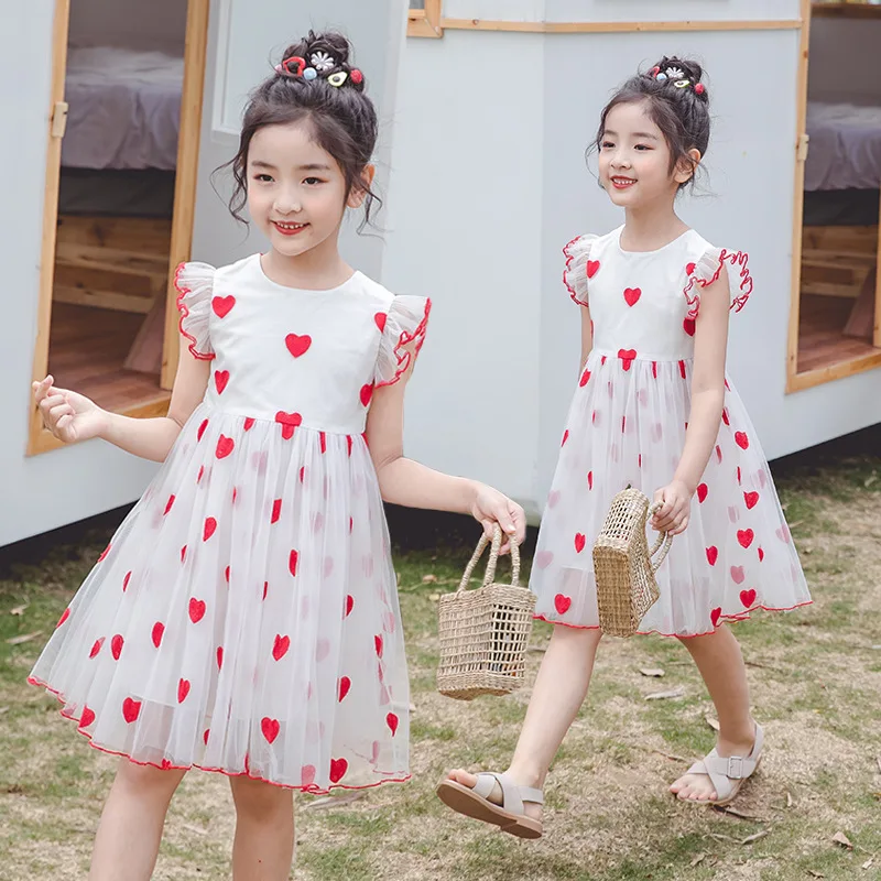 

Children's Clothing 3 To 12 Years O-Neck Korean Beautiful Girl Fashion Boutique Cute Princess Party Dresses Teenage Kids Outfits
