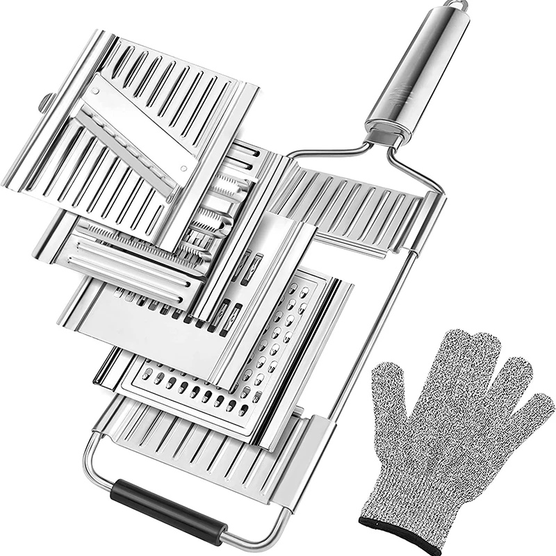 

4 в 1 резак из нержавеющей стали, портативная ручная овощная зеркальная терка для чистки с ручкой, многофункциональный домашний кухонный инс...