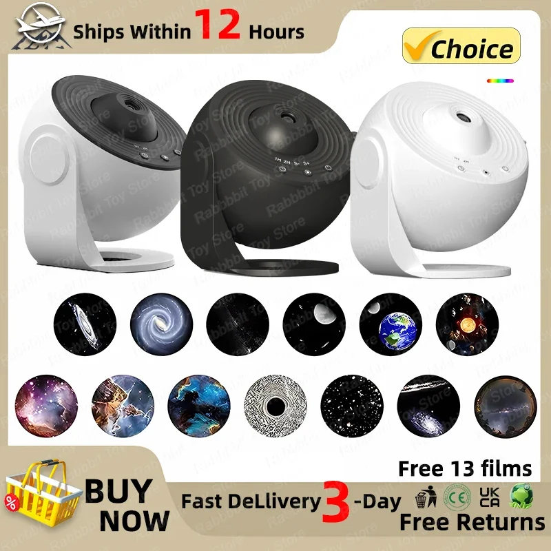 Галактический Светодиодный Проектор Ночника 360° ° Вращающийся Планетарный