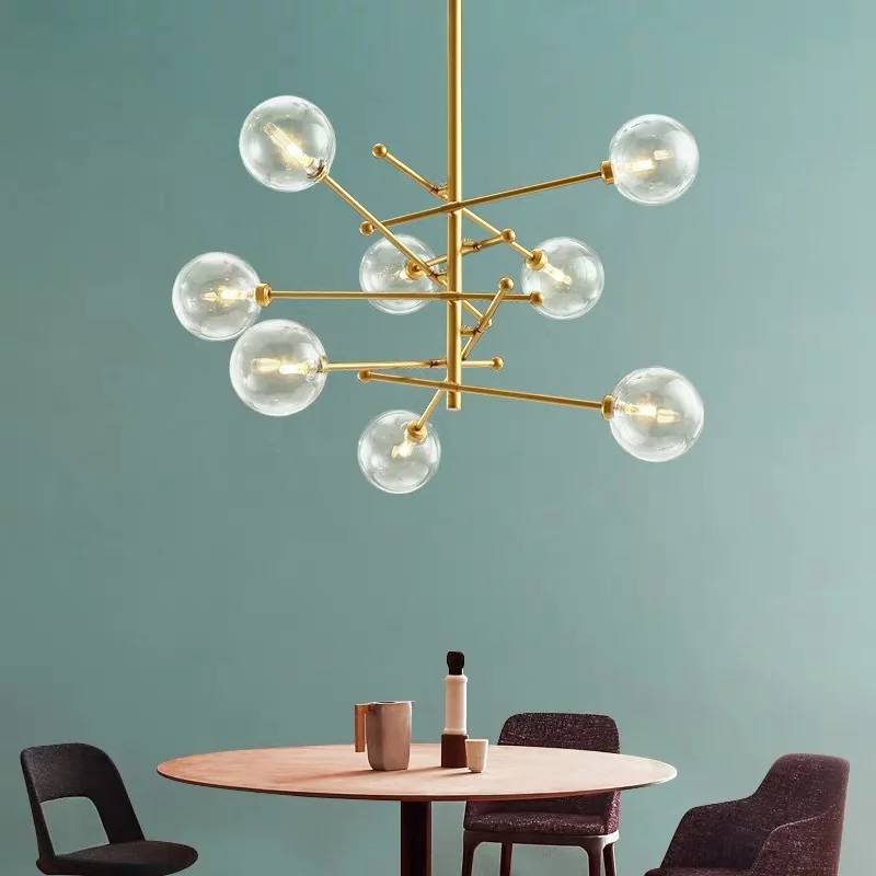 

Chandeliers LightsOriginality Modern Glass Ball Hanging Fixture Living Room Pendant Lamps Luminaire Kitchen Dining Home Decor
