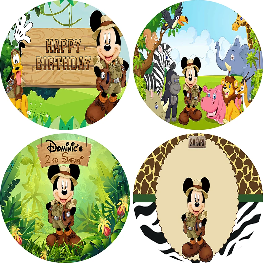 

Safari Mouse Head Photography Backdrop Baby Shower Wild Animals Jungle Photo Background Cartoon Vinyl Photo Booth Props