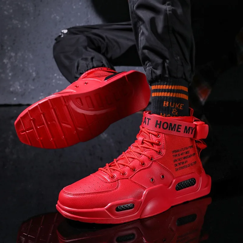 Mens Casual Sneakers High-tops Sneakers Trendy Boys Basketball Sports Tennis Shoes Outdoor Off-road Shoes Couple Sneakers