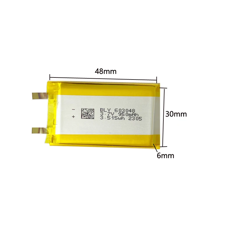 

603048 950mah Polymer Lithium Battery 3.7v Rechargeable Lithium Ion Cell Without Protective For Toy Purifier Navigation Instrume