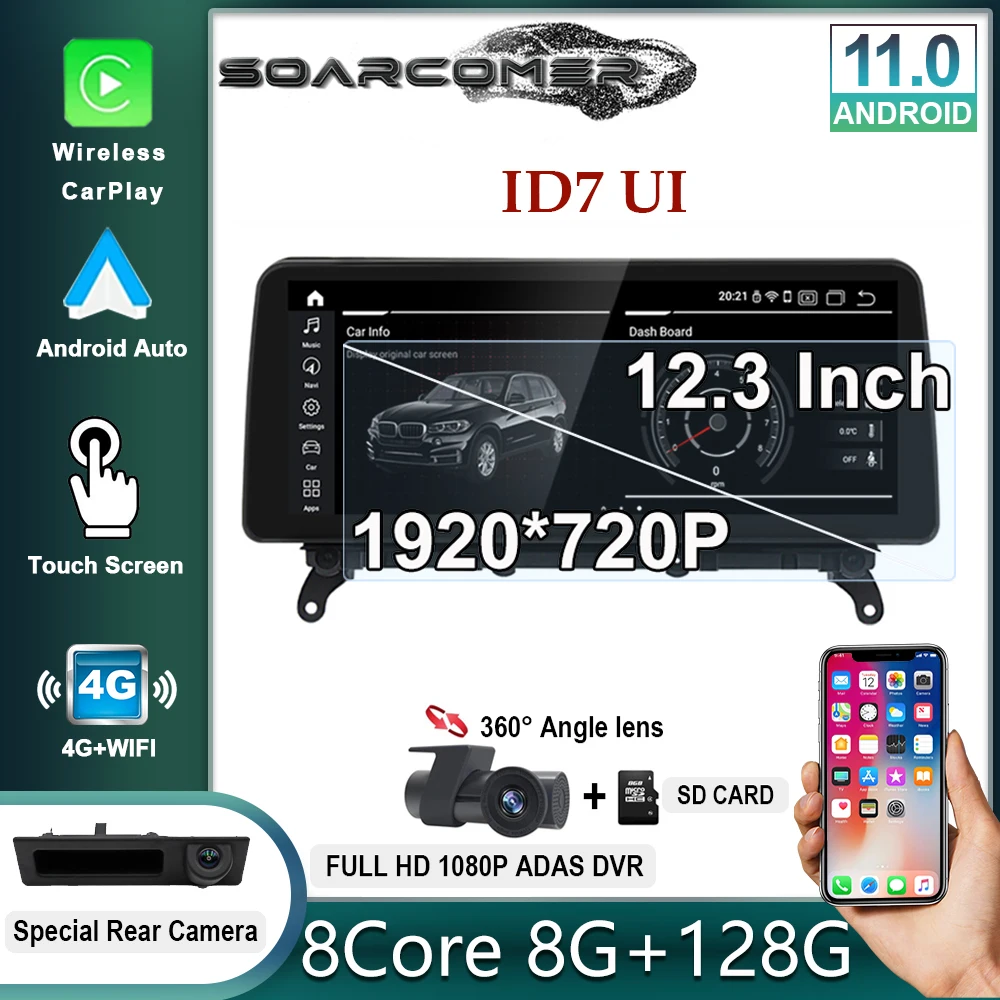 

12.3" 1920*720P For BMW X3 F25 X4 F26 2011 - 2016 CIC NBT Car Radio GPS Carplay Android 12 Multimedia Navigation Player