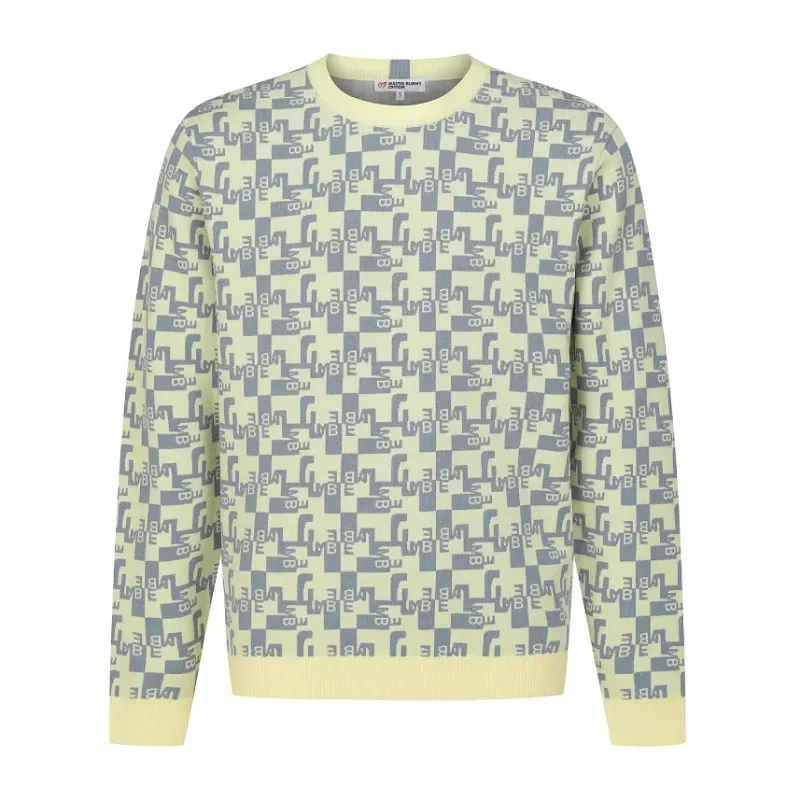 Осень и зима новый мужской вязаный свитер модный приталенный топ пуловер с