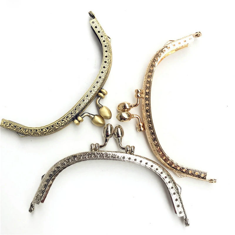 10pcs 12.5cm Arch Metal Purse Frame Handle for DIY Making Handbag Accessories Clasp Lock Antique Bronze Bag Hardware