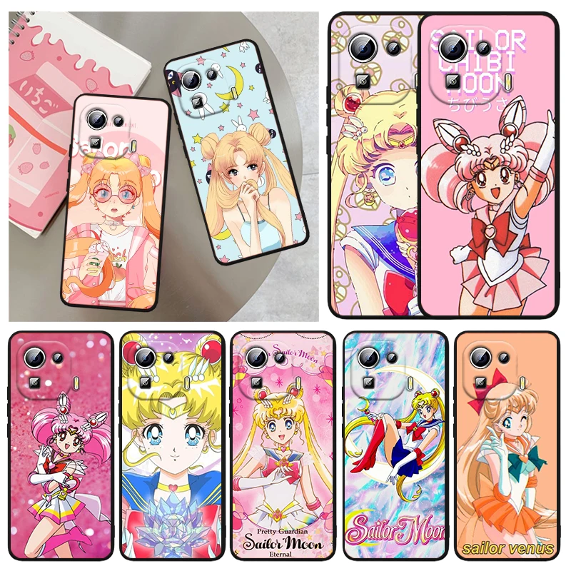 

Love Sailor Moon Girl Silicone Cover For Xiaomi Mi 12X 12 11 11T 11i 10T 10 Pro Lite Ultra 5G 9T 9SE A3 Black Phone Case