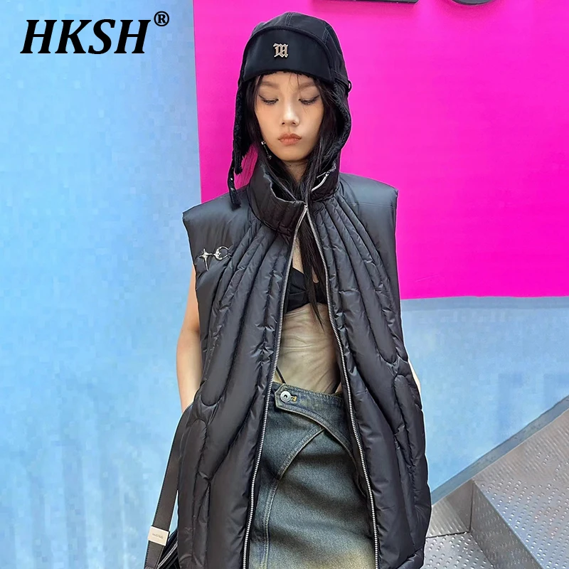 HKSH осень зима новые мужские модные хлопковые стеганые жилеты куртки парковый