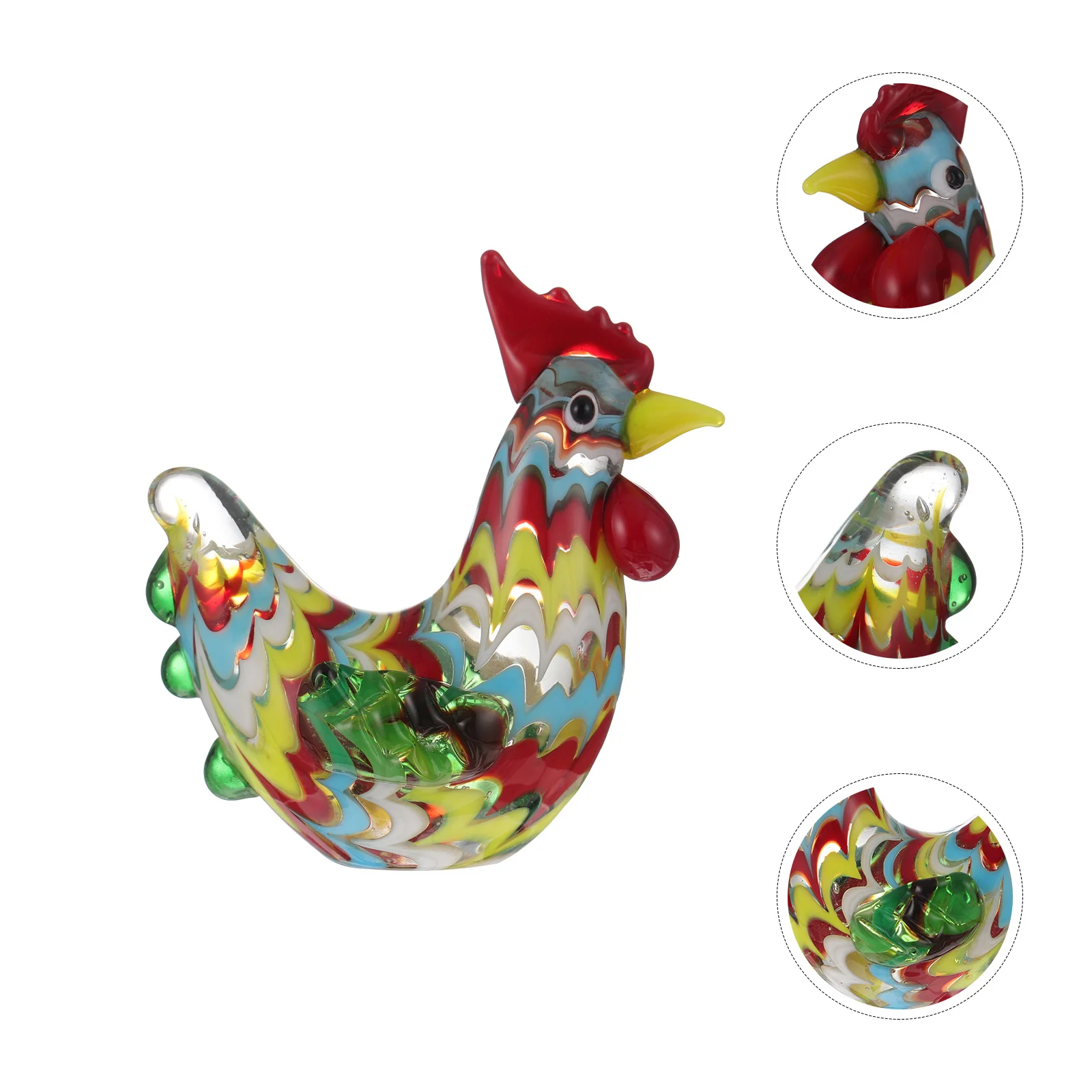 

Home Décor Rooster Figurine Decoration Home Hand Blown Figurines Adornos Para Chicken Figurine Ornament Glass Rooster