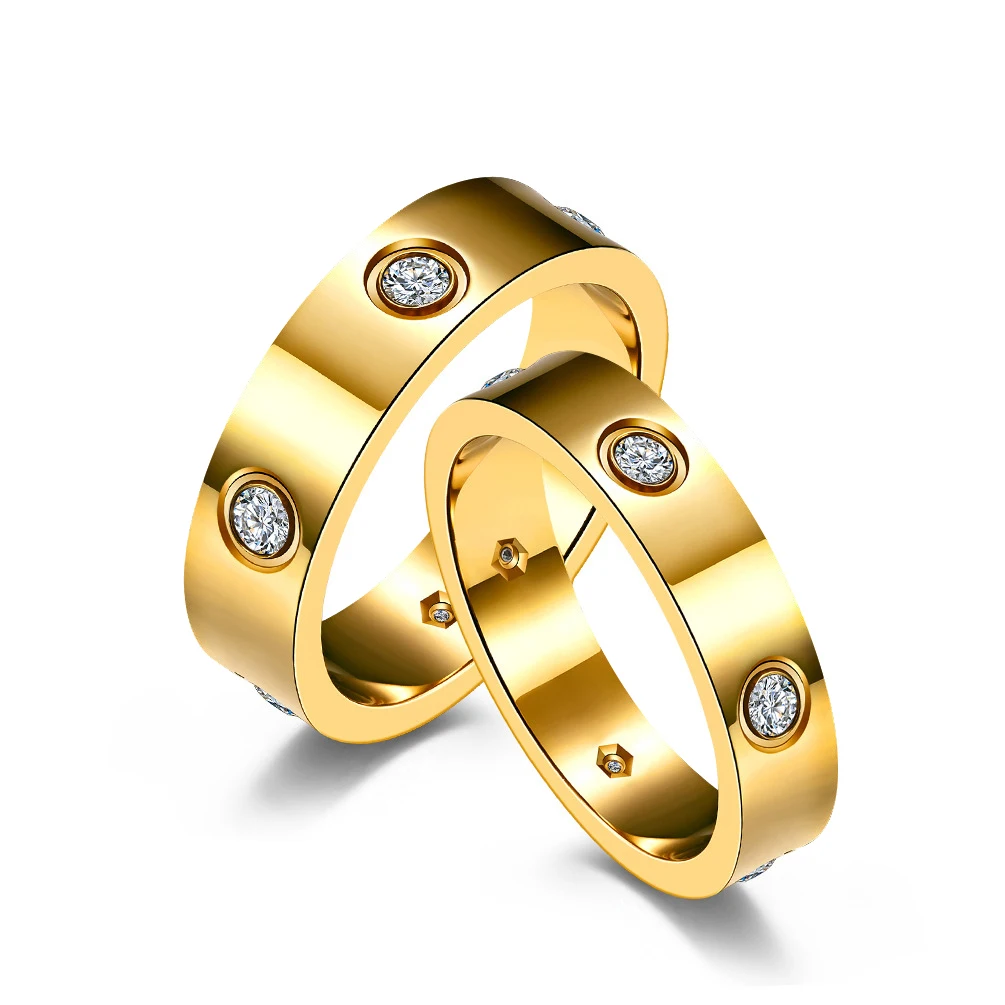 

Luxury Brand Original Stainless Steel Crystal Ring High Quality Non Tarnish Designer Brand Ring for Women Engagement Gift