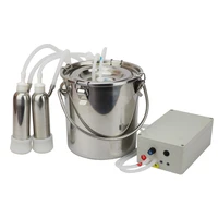 5l electric cow goat sheep milking machine vacuum pump milker double head 220v milking machines with stainless steel bucket