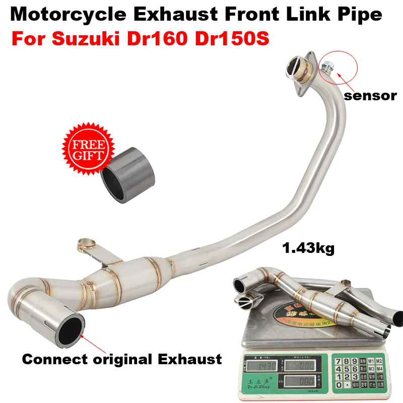 

Motorcycle Exhaust Escape Modified 51mm Interface Stainless Steel Front Link Pipe Slip On For SUZUKI DR160 DR150S DR 160 150S