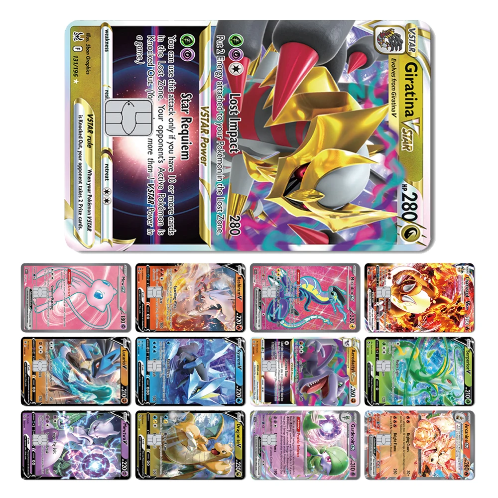 Волшебная Акула 2024 матовая Charizard Luario Pokemon Front Skin Film Обложка Наклейка для кредитной