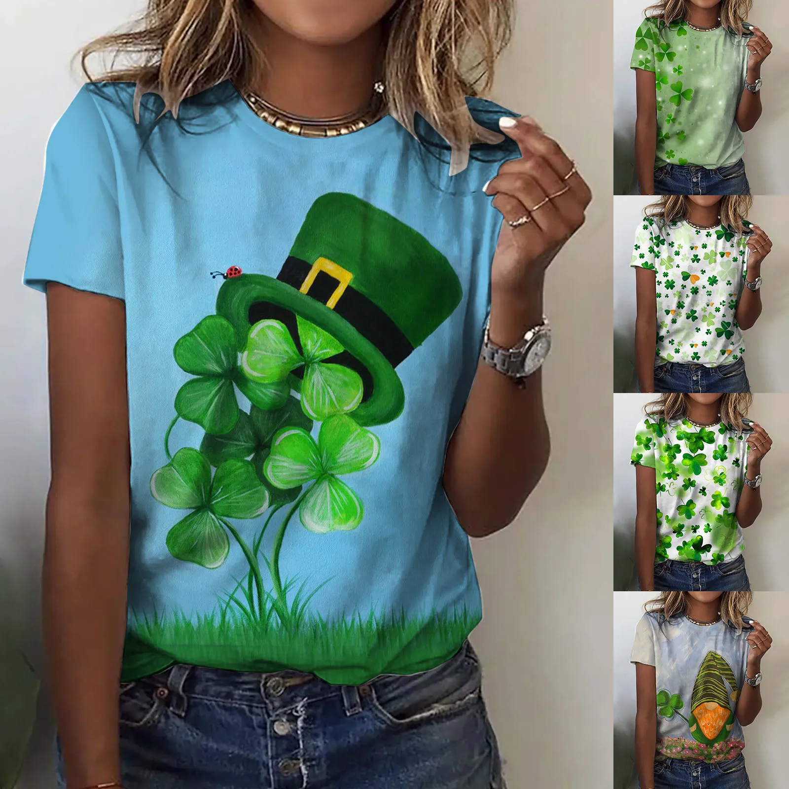 

Womens Casual Short Sleeve Fashion Printing Short Sleeve T Shirt Top simple style shirt All- American retro