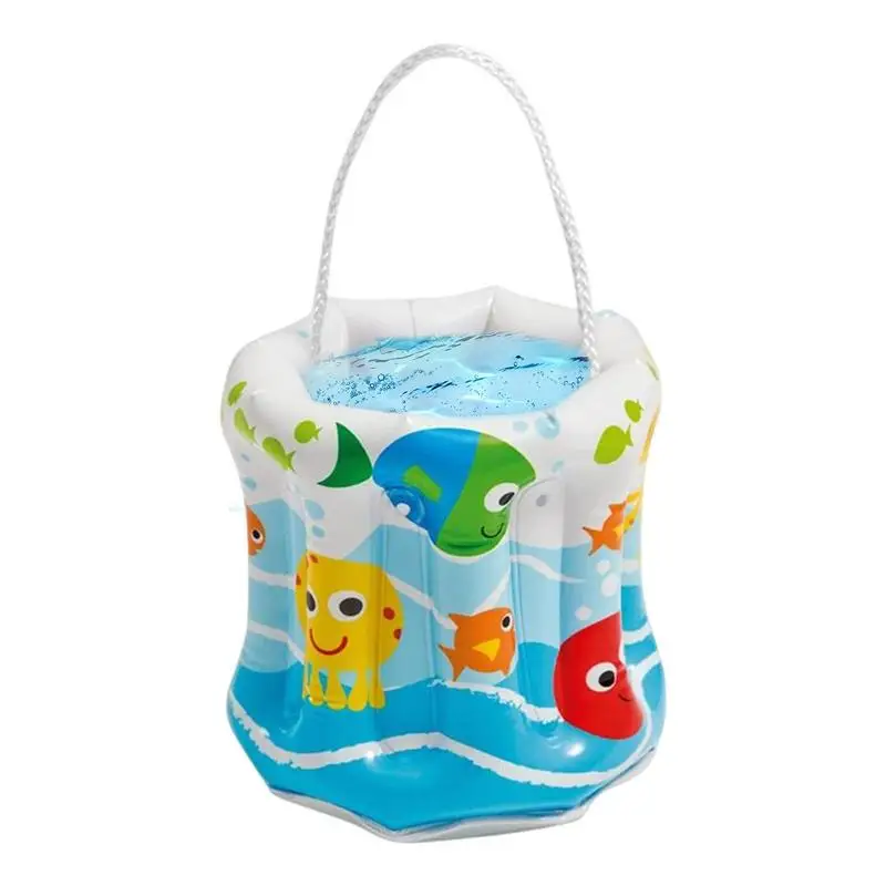 

Beach Buckets Toys Mini Sand Pails Foldable Pails Portable Beach Sand Pail Cartoon Beach Bucket Inflatable For Beach Summer Part