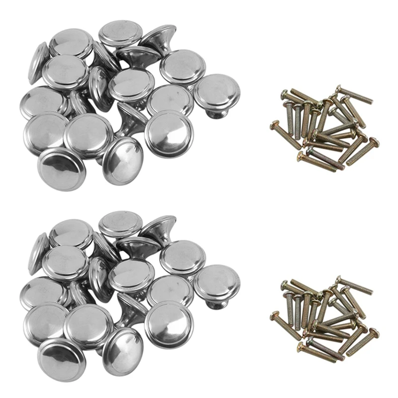 

40Pack Stainless Steel Cabinet Door Handles Drawer Pulls Knobs Bathroom Kitchen Single Hole Drawing Handle