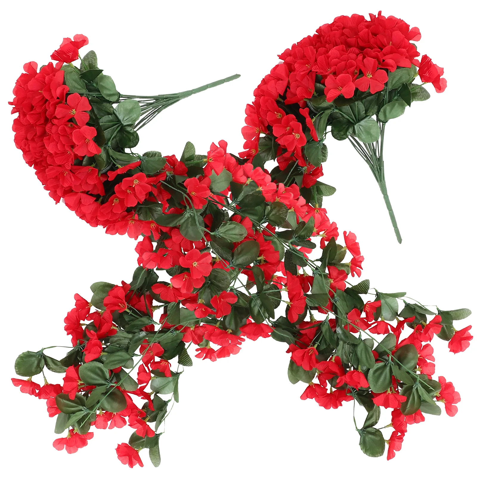 

2 Pcs Artificial Flower Wall Hanging Vine Faux Plants Potted Flowers Pendant Greenery Fake Vines Silk Leaf Office Home Decor