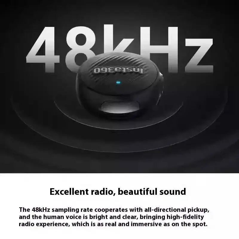 Фото Микрофонный передатчик Insta360 X5 Air 48 кГц для высококачественной записи с шумоподавлением, совместимость с Flow 2 Pro, поддержка индивидуальной настройки, управление в одно касание №4