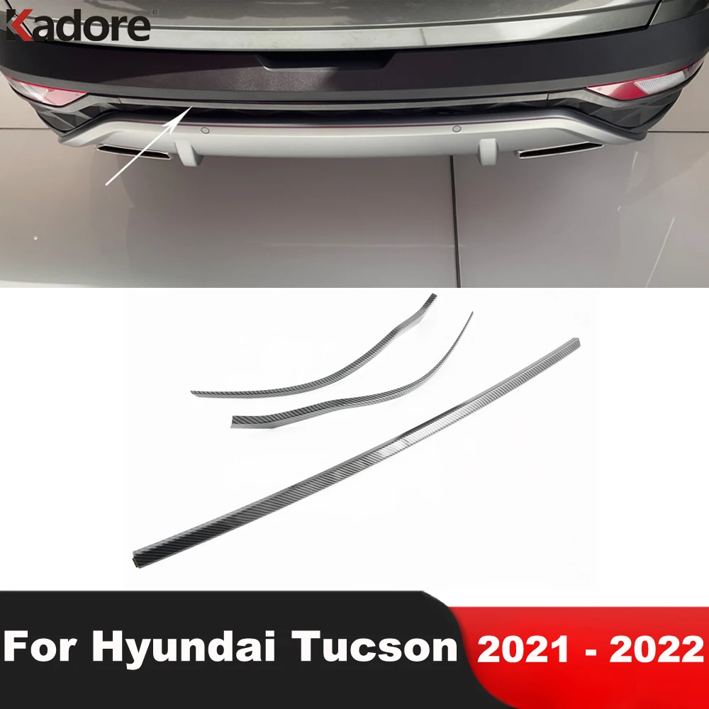 

Rear Bumper Cover Trim For Hyundai Tucson NX4 2021 2022 2023 Carbon Fiber Car Tail Gate Boot Molding Strip Sticker Accessories