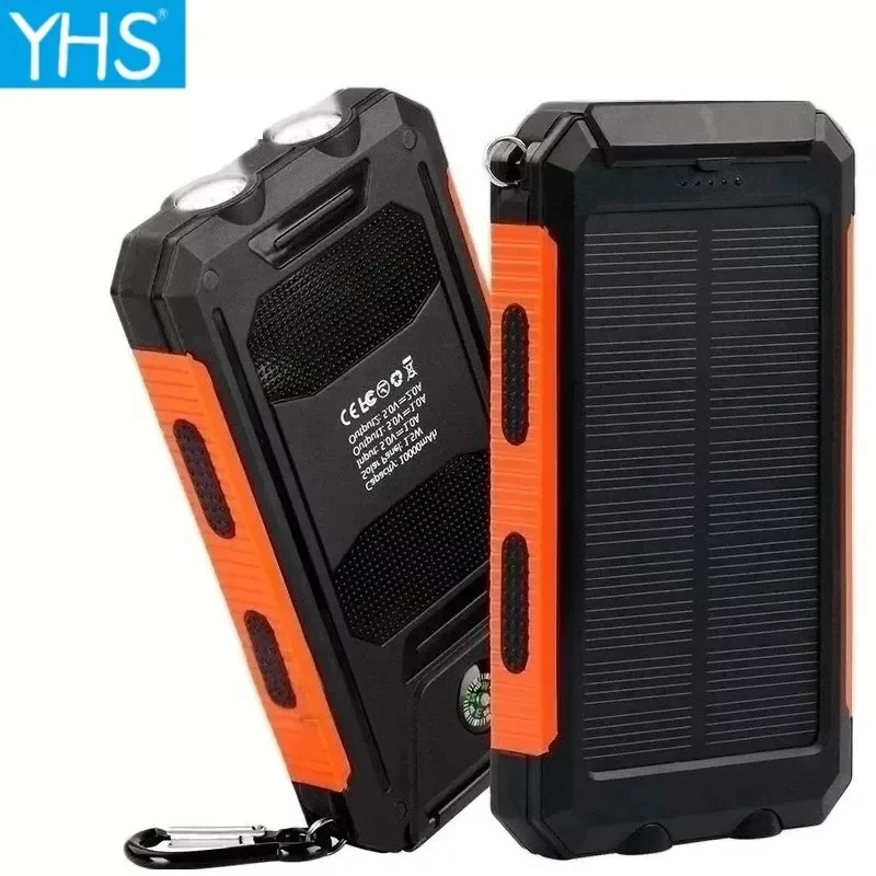 

30000mAh Solar Power Bank Waterproof Portable Charger Digital Display External Battery 2 USB LED for Xiaomi Samsung IPhone