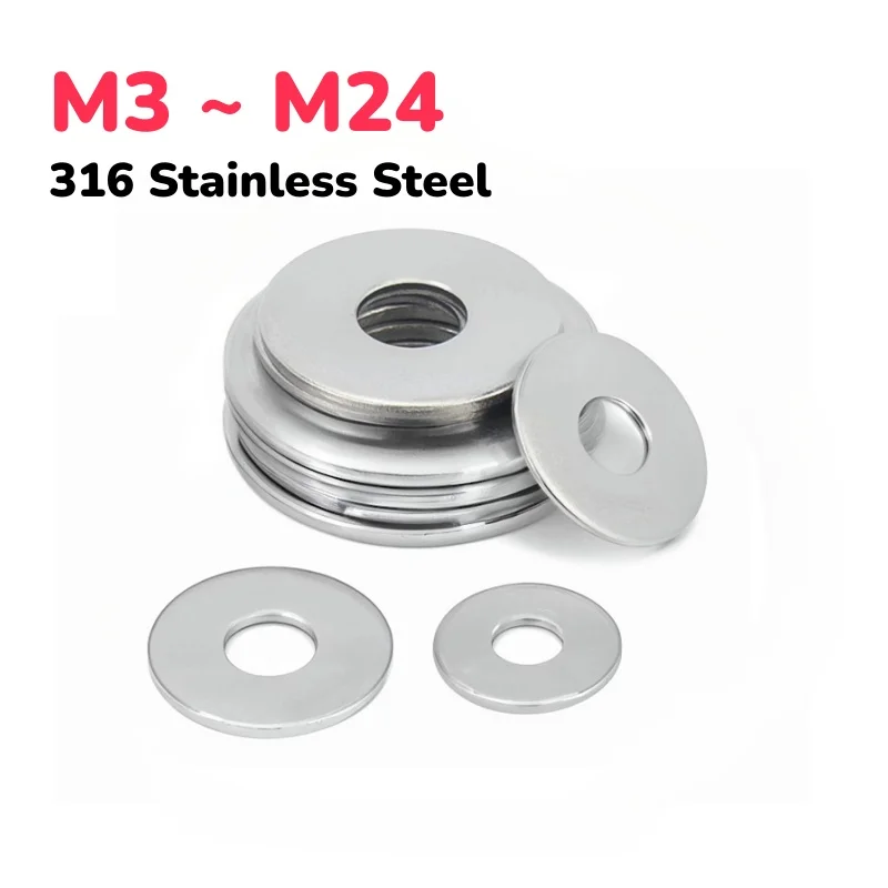 

Нержавеющая сталь 316, M3 M4 M5 M6 M8 M10 M12 M14 M16 M18 M20 M22 M24 Большая металлическая прокладка Meson Простые шайбы