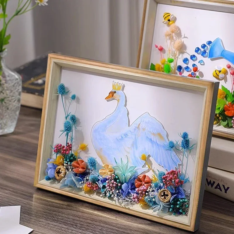 DIY 3D сушеный цветок фоторамка наборы моделей на заказ ручной работы вечный