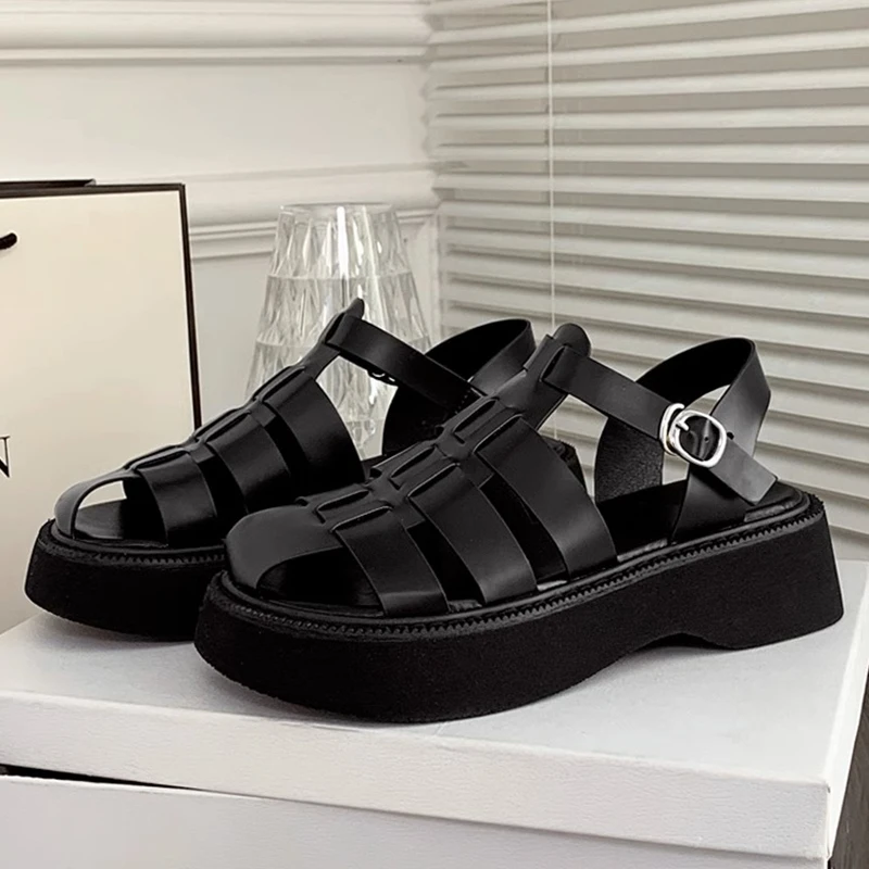 Platform Women's Sandals Summer Breathable Women Sandals Soft Female Fashion Gladiator Leather Casual Shoes Buckle Strap 2023