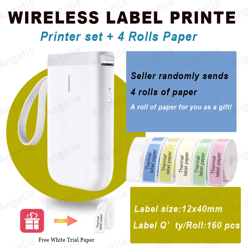 

New Nimbot Label Maker D11 D110 with Thermal Label Paper Roll Mini Wireless Bluetooth Label Sticker Price Barcode Phone Printer
