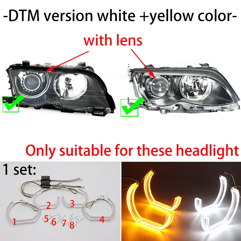 

Для BMW E46 316i 318i 320i 325i 325xi 330i 330xi 99-05 Дневный свет DTM M4 Стиль для модернизации Crystal Angel Eyes комплект колец