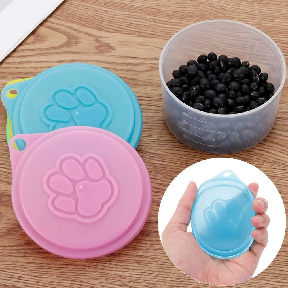 

New Cat paw Top Box Cover Cans Cap Plastic Lids Food Tin Cover Pet supplies