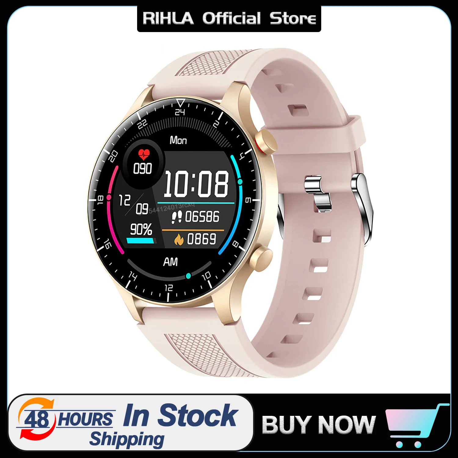 

Смарт-часы RIHLA женские, IP68, 360*360, HD экран, пульсометр