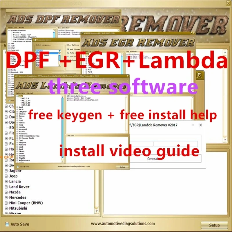 

2023 hot sell Professional DPF EGR Remover 3.0 Lambda Remover Full 2017.5 Version Software + Unlock keygen + Install Video