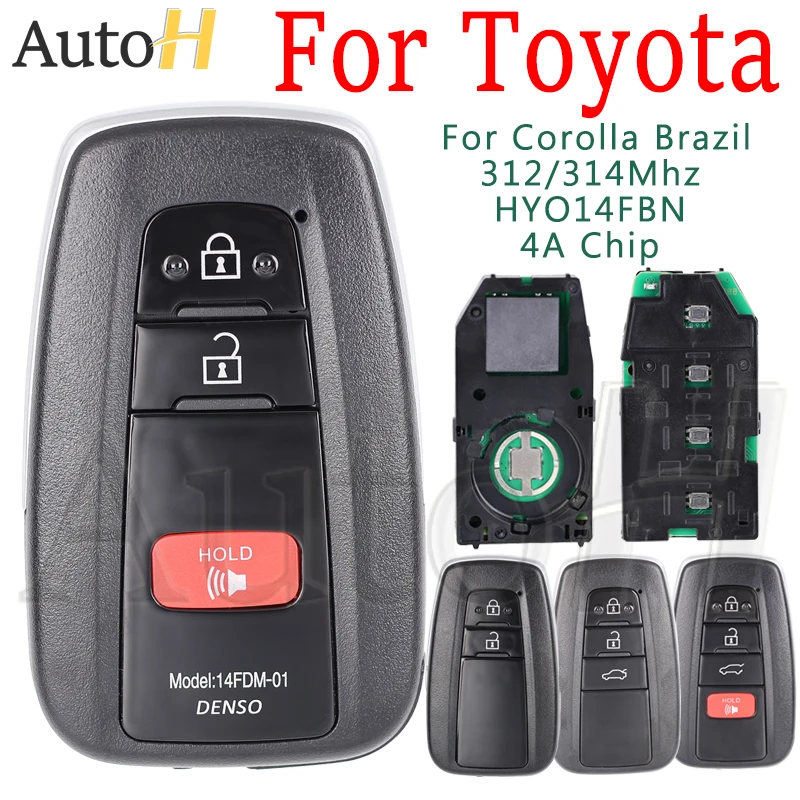 Умный дистанционный ключ от машины для Toyota Corolla 231451 -2000 Бразилии 2019 2020 2021 2022 HYQ14FBN 4A