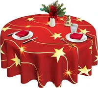 star tablecloth holiday round table cloth 60 inch red table covers for home parties holiday dinner party dining room table decor